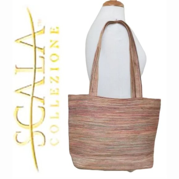 SCALA COLLEZIONE Sturdy Variegated Twill Shopping Tote - Picture 1 of 8